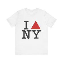 I △ NY Graphic Tee for Travelers, Unisex Short Sleeve Shirt, NYC Souvenir, Casual Wear, Gift for Friends