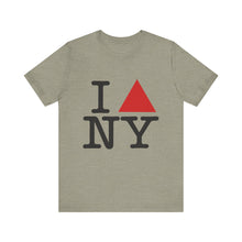 I △ NY Graphic Tee for Travelers, Unisex Short Sleeve Shirt, NYC Souvenir, Casual Wear, Gift for Friends
