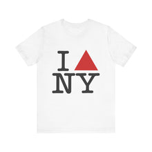 I △ NY Graphic Tee for Travelers, Unisex Short Sleeve Shirt, NYC Souvenir, Casual Wear, Gift for Friends