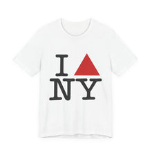 I △ NY Graphic Tee for Travelers, Unisex Short Sleeve Shirt, NYC Souvenir, Casual Wear, Gift for Friends