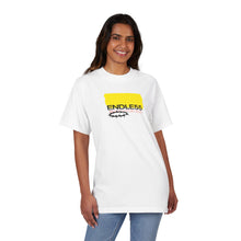 Endle55 Graphic T-Shirt — Vintage Yellow Logo & Sun Globe Backprint