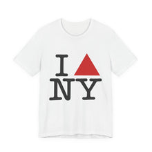 I △ NY Graphic Tee for Travelers, Unisex Short Sleeve Shirt, NYC Souvenir, Casual Wear, Gift for Friends
