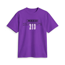 Graphic Tee — Retro Cyber Text Front & Lavender Globe Back